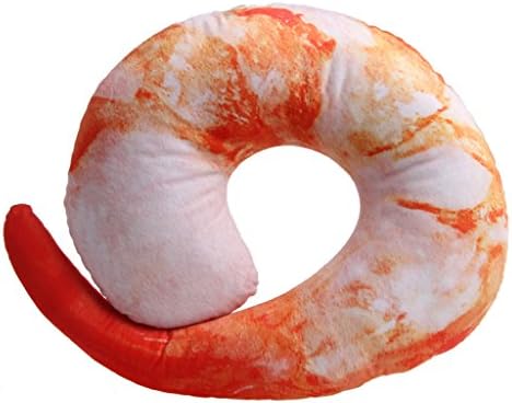 Aplus Comfortable Travel Plush Doll 3D Prawn U-shape ,Protect Neck Stuffed Pillow Shrimp Toy