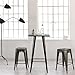 Furmax High Backless Silver Indoor-Outdoor Counter Height Stackable Bar Stools, Set of 4, Gun Metal