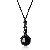 COAI Crystal Bead Stone Bead Necklace for Men Women