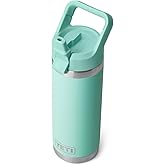 YETI Rambler 18 oz Bottle, Vacuum Insulated, Stainless Steel with Straw Cap, Seafoam