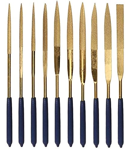 Uxcell 10-Piece 3mm X 140mm Flat Diamond Needle File Set – 150 Grit