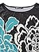 Allegra K Women Short Batwing Sleeve Flower Pattern Tunic Shirt L Turquoise