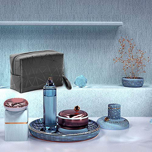 Makeup Bags, Small Travel Make Up Bags for Women and Girls, Portable Waterproof Cosmetic Organizer Bag with Handle, Black 6 Makeup Bags, Small Travel Make Up Bags for Women and Girls, Portable Waterproof Cosmetic Organizer Bag with Handle, Black