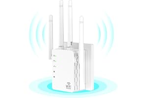 AOOEPU 1200Mbps Dual Band 2.4&5GHz WiFi Extender, WiFi Extender Signal Booster for Home Cover up to 12880 sq. ft & 105 Devices, 1-Tap Setup, Supports Ethernet Port
