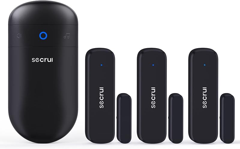 SECRUI Wireless Door Open Sensor Alarm Chime 400ft Range 52 Tunes with Receiver