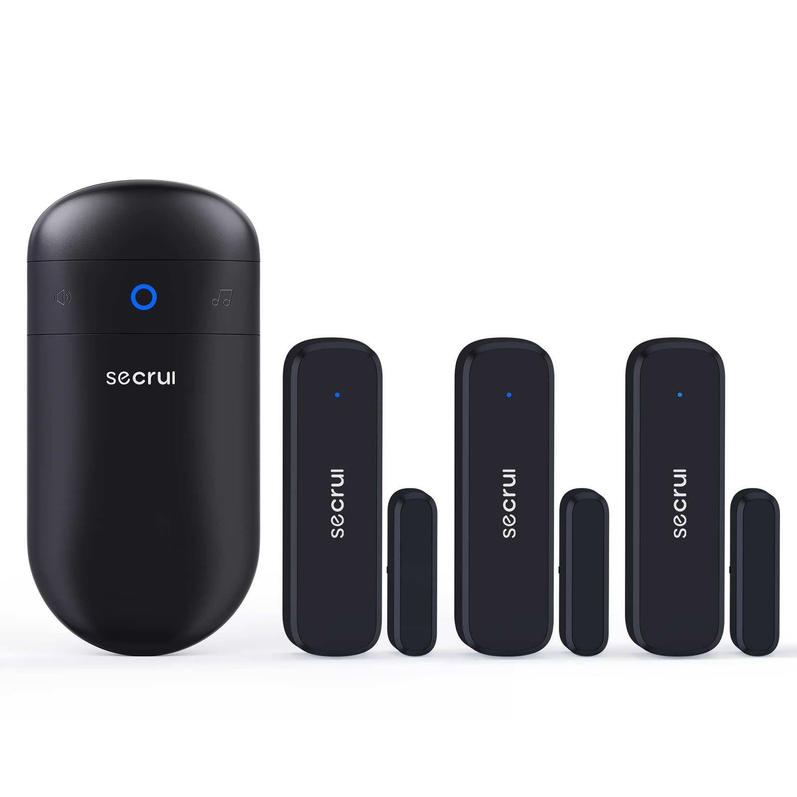 Wireless Door Open Sensor Alarm Chime, 400ft Operating Range 52 Chimes Adjustable Volume with Mute Mode LED Indicators 1 Plug-in Receiver 3 Magnetic Door Alarm Sensor for Home Store Office