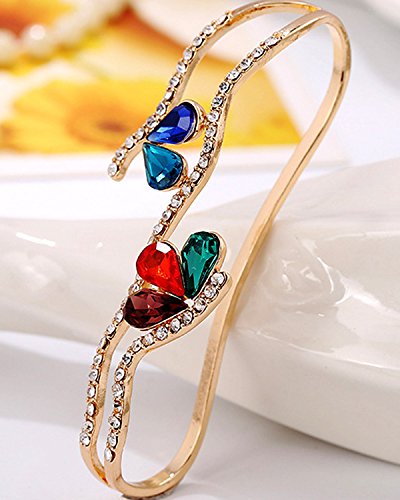Young & Forever Mothers Day Gifts Trendsetter Gold Plated Multicolor Crystal Cubic Zirconia Palm Cuff Bracelet for Women/Girls Casual Fashion Jewelry 4 Young & Forever Mothers Day Gifts Trendsetter Gold Plated Multicolor Crystal Cubic Zirconia Palm Cuff Bracelet for Women/Girls Casual Fashion Jewelry - Image 4