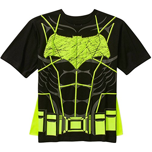 DC Comics Boy's Dark Knight Batman Costume Shirt with Cape (Large 10/12)