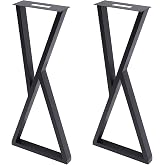 Fronimo Table Legs 32 Inch DIY Industrial Style Desk Bench Legs Pedestal Legs for Table with 13 Screws 4 Non-Slip Foot Pads for Coffee Table Side Tables, Set of 2