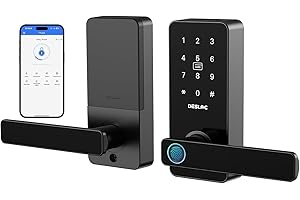 DESLOC B200L Fingerprint Smart Lock with Handle, Keyless Entry Door Locks for Front Door and Bedrooms, App Control, Touchscre