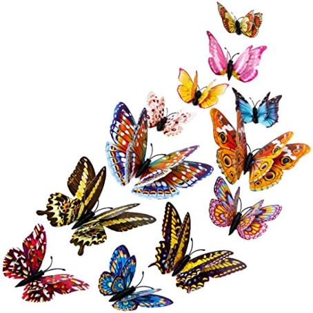 FIRERO 12 pcs 3D Butterfly Decal Art Wall Stickers Room Home Decor