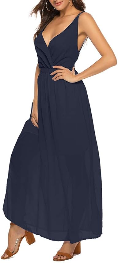 VEMOW Vestidos Mujer Casual Formal sin Mangas Sólido Cuello en V Boda Dama de Honor Cintura Alta Bola de Fiesta Paseo Vestido Cóctel Tank Verano 2019: Amazon.es: Ropa y accesorios