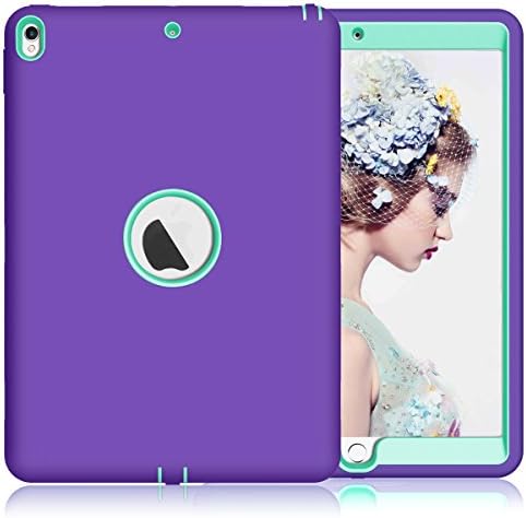 SYNTAK iPad Pro 10.5 Case,Slim Heavy Duty Shockproof Rugged Cover Three Layer Hard PC+Silicone Hybrid Impact Resistant Defender Full Body Protective Case (purple)