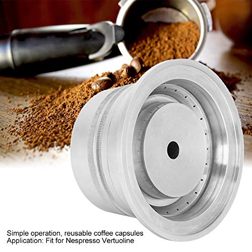 Fictory Kaffeekapsel, Wiederverwendbare Kaffeekapseln aus Edelstahl, geeignet für Nestle Nespresso Vertuoline… – Bild 5