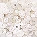 Swpeet 650 Pieces Assorted Sizes Resin Buttons 2 and 4 Holes Round Craft Buttons for Sewing DIY Crafts Manual Button Painting (White)