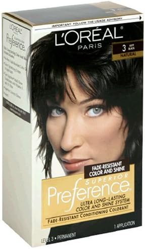 L'Oreal Preference Hair Color, 3 Soft Black, 1 Count (Pack of 12)