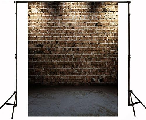 CXJ Brick Wall Grey Floor Vintage Steresoscopic 1.5x2 M (5x6.5ft) Cloth 3D Photo Video Collapsible Photography Studio Lightweight Washable Backdrop Background Screen