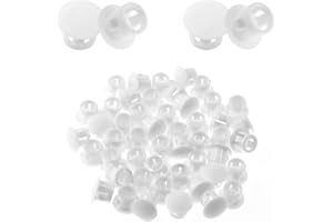 Bivethoi 50 PCS White Plastic Hole Plugs 16mm (5/8" Dia) Nylon Flush Type Hole Cover, Snap in Locking Round Fastener Cover for Chair Table Furniture