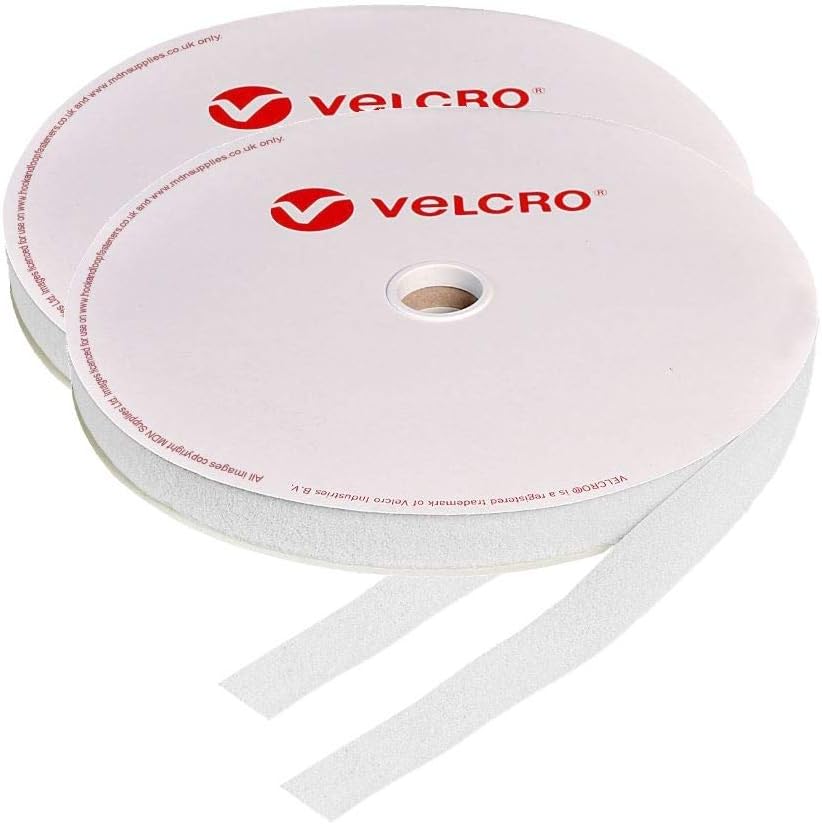 VELCRO Brand 10mm Hook & Loop White Sew On 1m Tape