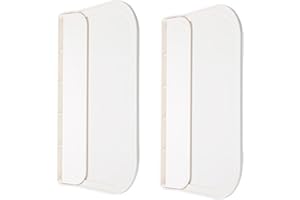 HOMOCONO 2pcs Small Foldable Floating Wall Shelf No Drill Self Adhesive Plastic Storage Rack for Bathroom