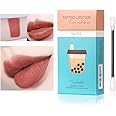 Eliversion 20Pcs Tattoo Lipstick Cotton Swab, Waterproof Non-Stick Tattoo Lipstick Cotton Swab Lip Tint, Long Lasting Lip Gloss Cotton Swab Matte (Nude)