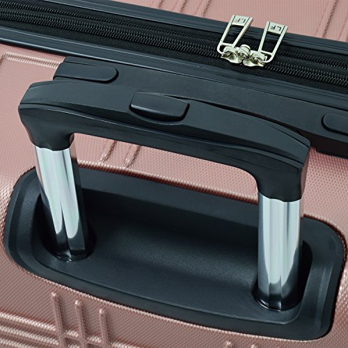 LONDON FOG Kingsbury Expandable Hardside Spinner Luggage, Rose Gold, 3