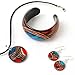 Chuvora Hand Blown Venetian Murano Glass Multi-Colored Red Blue Yellow Round Pendant Necklace, 18-20 inches