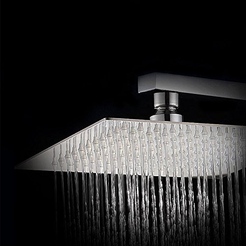 10"Rainfall Shower Head,YAWALL Ultrathin Stainless Steel & High Polish Chrome,Luxury Durable