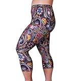 Zerdocean Women's Plus Size Lightweight Printed Capri Leggings style-002 3X