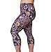 Zerdocean Women's Plus Size Lightweight Printed Capri Leggings style-002 3X