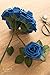 Ling's moment Artificial Flowers Royal Blue Rose 50pcs Real Looking Fake Roses w/Stem for DIY Wedding Bouquets Centerpieces Bridal Shower Party Home Decorations