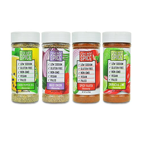 Seasoning Variety Pack | Maui Onion, Spicy Fajita, Siracha Lime, Lemon Pepper Dill | Low Sodium Keto Seasonings by Oh My…