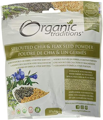 organic traditions Sprouted Chia & Flax Seed Powder,8oz (227g) price in ...