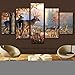 JuYi Art HD Painting Canvas Prints for Home Decoration, Stretched- 5 pcs Deer Picture Print on Canvas- Modern Home Decor Wall Art ( No Framed )