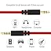 BestGot Audio Cable 3.5mm Headphone Cable with Microphone in-line Volume (4.3ft / 1.3m) for PS4 Controller, Headphones, Home/Car Stereos and More (1 Pack Red)