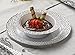 [32 Count - 5 Oz Bowls] Laura Stein Designer Tableware Premium Heavyweight Plastic White Dessert Bowl With Silver Designed Border, Party & Wedding Plate Glitz Series Disposable Dishes
