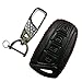 Coolbestda Leather 4buttons Smart Key Fob Remote Cover Case Jacket Keyless Entry Protector for 2018 2017 2016 2015 2014 2013 Hyundai Santa Fe XL Genesis Azera Equus