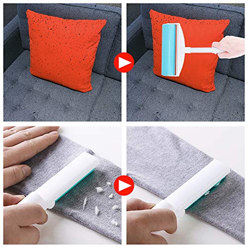 2 Pack Lint Roller Pet Hair Remover Lint Roller Cleaner for Clothes Resuable & Washable Lint Roller Cleaner for Clothes, Sofa, Car Seats
