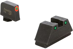 AMERIGLO Optic Compatible Sight Set for Glock - XL Tall Green Tritium Orange Outline .315" Front, Green Tritium Black Outline .394" Rear