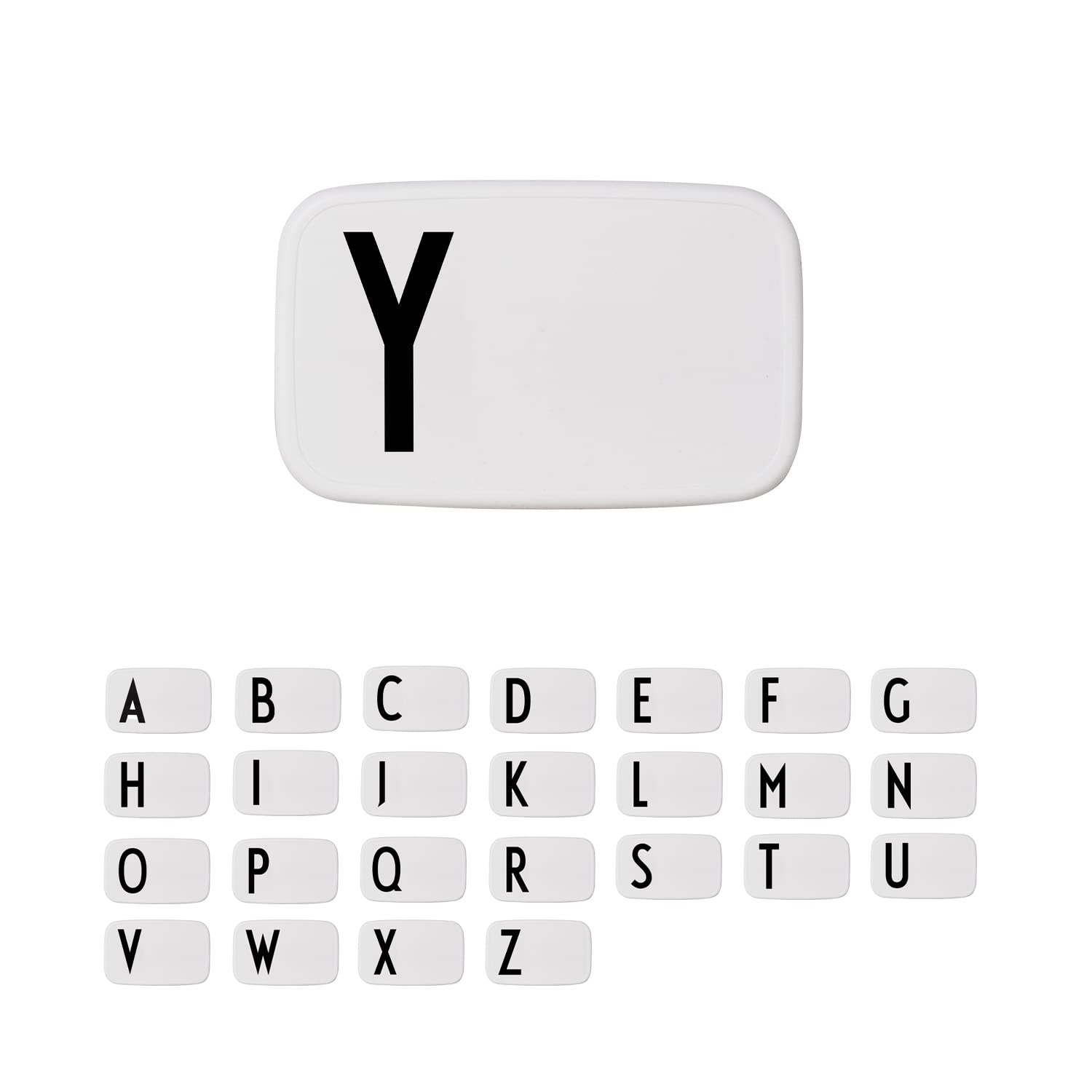 Design Letters Personal Lunch Box White | Personalised Food Storage Container for Men, Women, Girls and Boys | White Lunch/Food Box for Travel | Use as Sandwich Box | Dishwasher & Microwave Safe