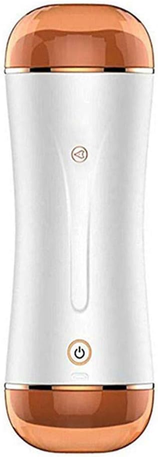 USB Charging Automatic Sucking Piston Cup Strong Thrusting Electric Massage Cup for Men, Double Head Soft Silicone P'ôçkêt P'ûššey Toys for Endurance or Delayed Training, Relax Device White
