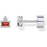 PAVOI 14K Gold Plated Sterling Silver Posts Colored Birthstone Flatback Stud Earrings for Women - Gemstone Cubic Zirconia Screwback Earrings - Dainty Helix Cartilage Piercing Jewelry