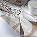 jinchan Linen Curtains for Living Room, Moroccan Tile Printed Curtains 84 Inch Length for Bedroom, Lattice Light Filtering Drapes, Grommet Top Window Treatments, Taupe on Beige, 2 Panels Set