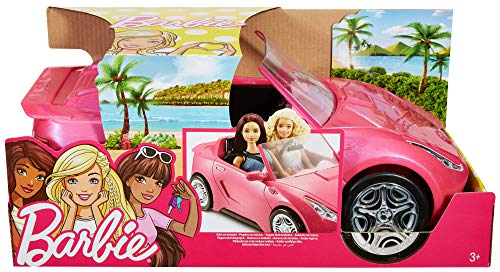 Barbie-Puppe und Auto, Barbie-Auto in glänzendem Pink, Cabrio-Auto mit schwarzem Innenraum, Sicherheitsgurte, ohne Barbie-Puppe, Geschenk für Kinder, Spielzeug ab 3 Jahre,DVX59 – Bild 7