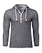 MODCHOK Men's Casual V Neck T-Shirt Long Sleeve Hoodie Sports Hooded Jacket Tops (L, Light Grey 1)