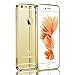 iPhone 6 Case,Roybens Luxury 2 in 1 [Air Aluminum Bumper + Acrylic Back Plate] Back Mirror Anti-Scratch Case Cover for Apple iPhone 6/6S - Gold