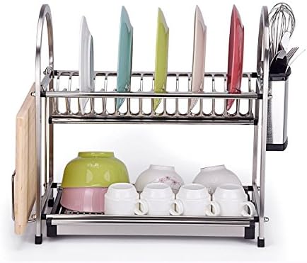 Anles 2 Tier Stainless Steel Rustproof Dish Drainer Drying Rack