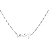 WIGERLON Custom Name Necklace Personalized Pendant 18k White Gold Plated for Women
