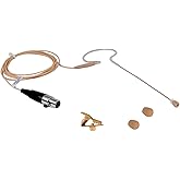 Rannsgeer AVL630R Headset Microphone Compatible with Shure T1 ULX1 UR1 PG1 - Mini Omnidirectional Mic (Tan)