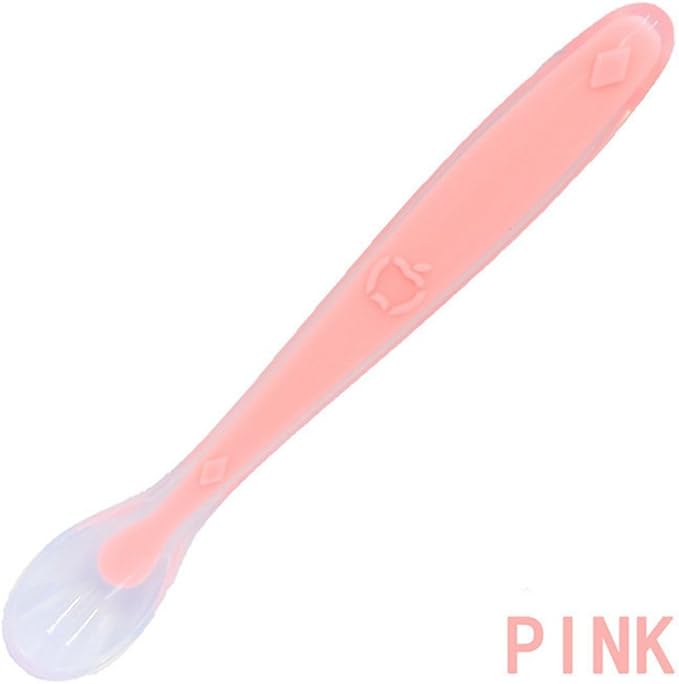 Artibetter 2pcs Ustensile De Couverts En Silicone Pour Bebe Avec Une Cuillere Avec Etui Embout Souple Pour Bebe Cuilleres Pour Nourrissons Nouveau Nes Enfants Enfants Tout Petits Violet Et Vert Couverts Bebe Puericulture